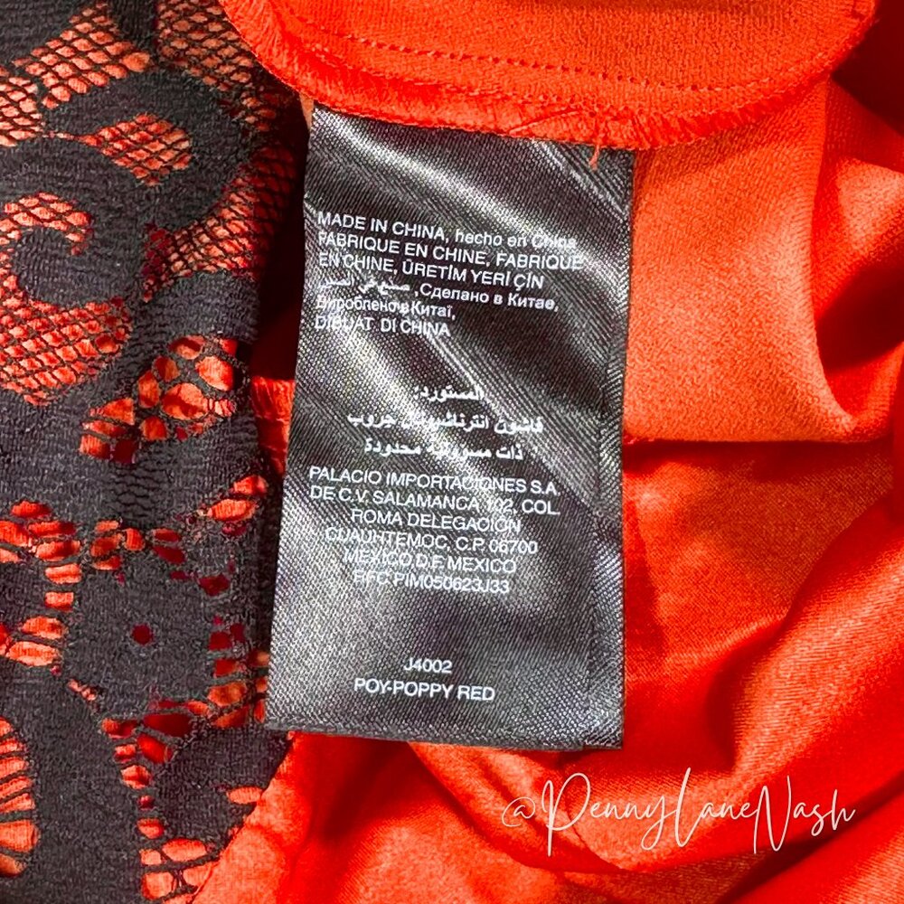 Bebe Poy Sleeveless Lace Back Romper Poppy Red - Picture 8 of 10